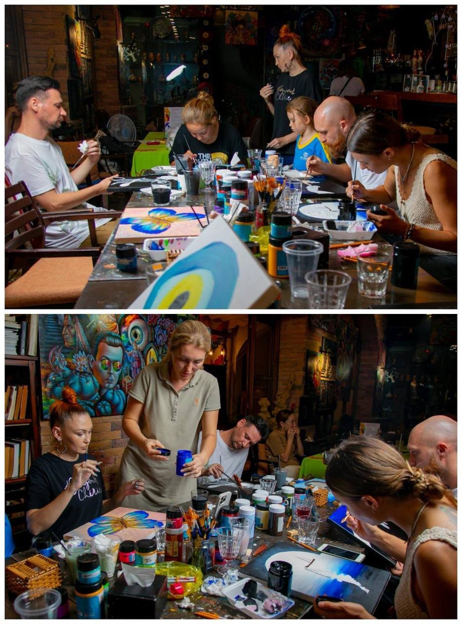 Art master class at La villa Restaurant.