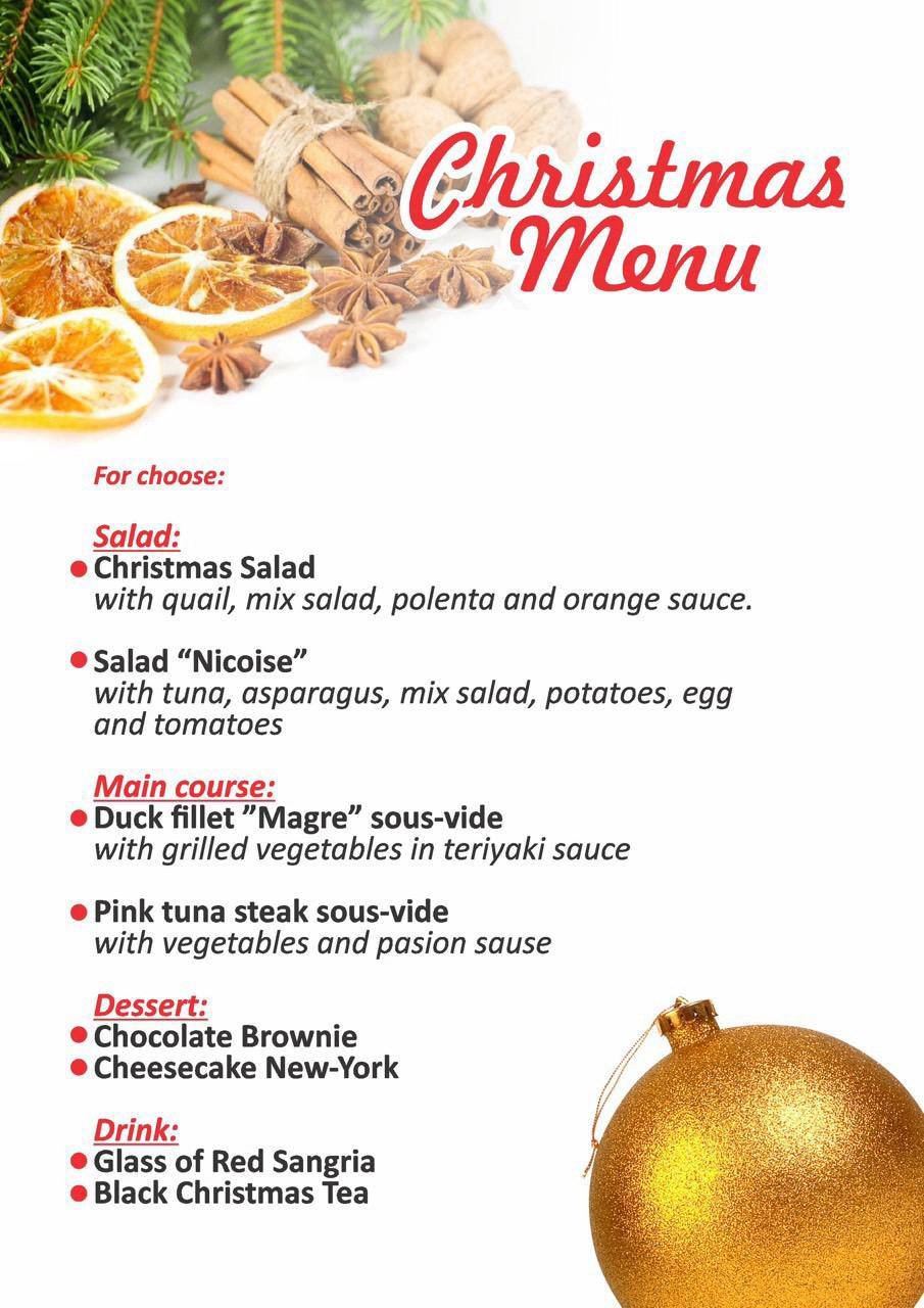 Merry Christmas, menu at La villa.